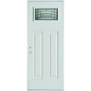 Stanley Doors 36 in. x 80 in. Chatham Patina Rectangular Lite 2 Panel Prefinished White Steel Prehung Front Door 1538A A 36 R P