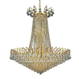 Elegant Lighting 16 Light Gold Chandelier with Clear Crystal EL8031D29G/RC