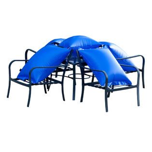 Duck Covers  92 Dia Patio Chat Table and Chairs Cover with Inflatable