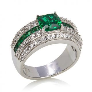 Victoria Wieck 2.6ct Absolute™ and Simulated Emerald Sterling Silver Ring   7820924