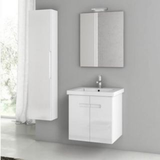 ACF by Nameeks ACF NY09 GW New York 24 in. Single Bathroom Vanity Set   Glossy White