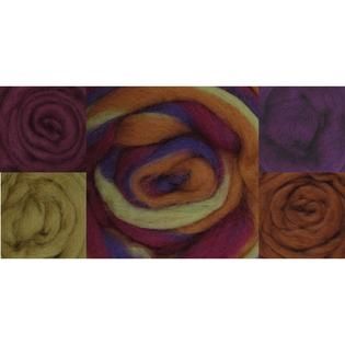 Wool Roving 12 .25 Ounce 8/Pkg Fall Harvest Stripe