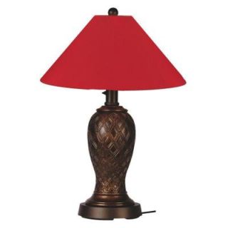 Patio Living Concepts Monterey 34 in. Bronze Outdoor Table Lamp with Jockey Red Shade 33937