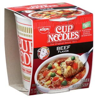 Nissin  Cup Noodles Ramen Noodle Soup, Beef Flavor, 2.25 oz (64 g)