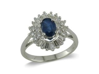 14K Gold Sapphire and Diamond Ring Size 8.5