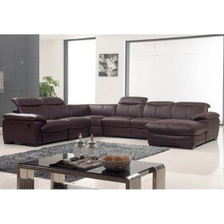 Luca Home DK Grey Leather Sectional