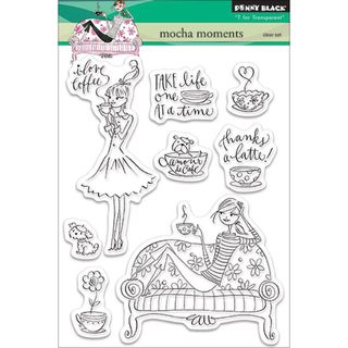 Penny Black Clear Stamps 5inX6.5in SheetMocha Moments   17285125