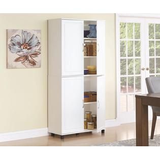 Dorel Home Furnishings 36 4 Door White Stipple Storage Cabinet   Home