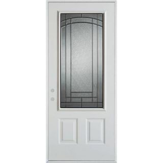 Stanley Doors 36 in. x 80 in. Chatham Patina 3/4 Lite 2 Panel Prefinished White Steel Prehung Front Door 1538E D 36 R P