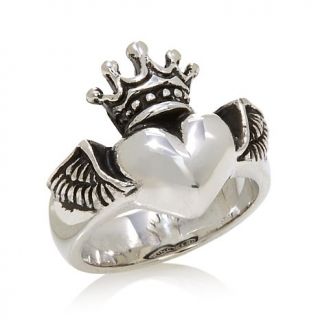 King Baby Jewelry Sterling Silver Winged Heart Ring   7756547