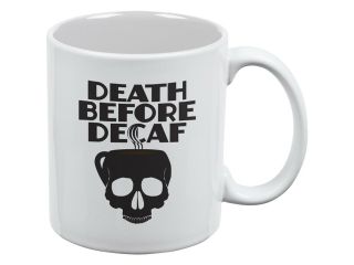 Death Before Decaf White All Over Coffee Mug