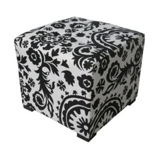 Sole Designs Black/ White Square Tufted Ottoman