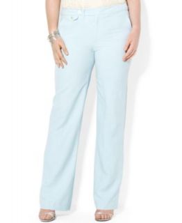 Lauren Ralph Lauren Plus Size Wide Leg Poplin Pants