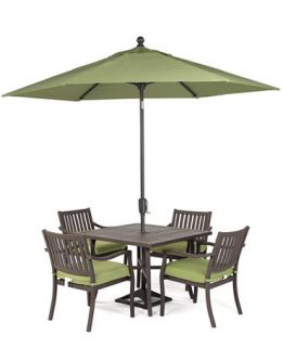 Madison Outdoor 5 Piece Set 40 Square Dining Table and 4 Dining