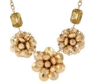 Joan Rivers Faceted Stone Flower 18 Necklace w/3 extender —