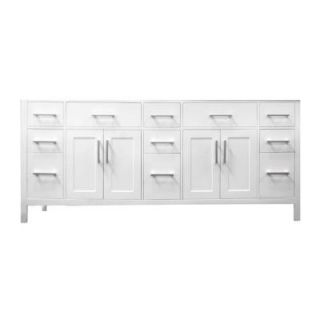 Design Element London 77 in. W x 21.5 in. D x 34 in. H Vanity Cabinet Only in White DEC088 W CB