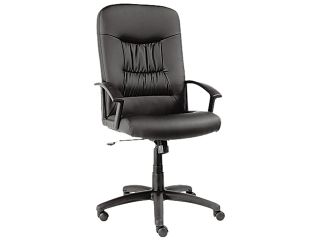 Alera York Series High Back Swivel/Tilt Chair, Black Leather