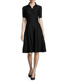 Ralph Lauren Short Sleeve Polo A Line Dress, Black