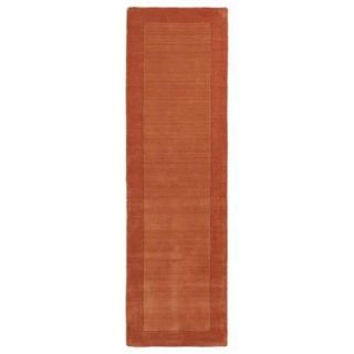 Borders Hand Tufted Orange Wool Rug (2'6 x 8'9)