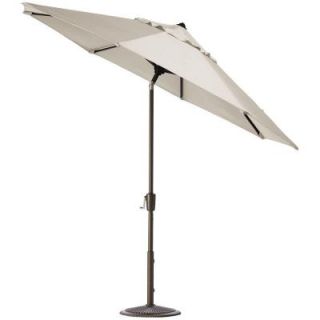 Home Decorators Collection 6 ft. Auto Tilt Patio Umbrella in Canvas Sunbrella with Bronze Frame 1548710400
