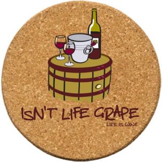 Thirstystone Cork Drink Coasters Set, Isn't Life Grape