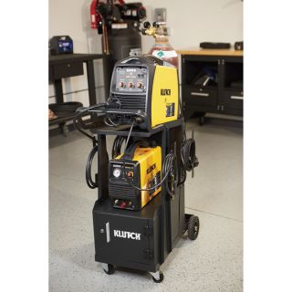 Klutch 2-Tier Welding Cart with Locking Cabinet — 27 1/4in.L x 18 3/4in.W x 35 3/4in.H  Welding Carts   Cabinets