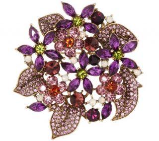 Joan Rivers Crystal Fantasy Floral Bouquet Brooch —