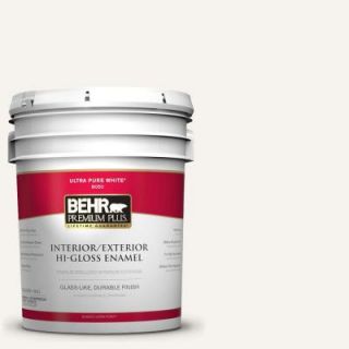 BEHR Premium Plus 5 gal. #1875 Polar Bear Hi Gloss Enamel Interior/Exterior Paint 805005