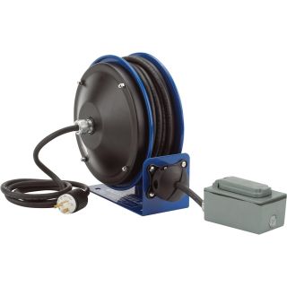 Coxreels Compact Power Cord Reel — 30-Ft., 16/3 Cord With Duplex GFCI Receptacle, Model# PC10-3016-F  Cord Reels