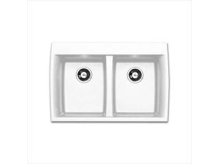 Astracast AS GX20RWUSSK Dual Mount Granite 33 in. x 22 in. x 8 in. 1 Hole Double Bowl Kitchen Sink in White