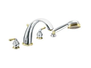 MOEN T956 Monticello Chrome two handle high arc roman tub faucet includes hand shower