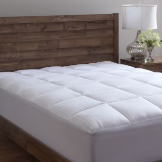 Grandeur Collection Overfilled Dobby Stripe Cotton Mattress Pad