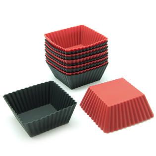 Freshware 12 Pack Square Silicone Reusable Baking Cup   Home   Kitchen