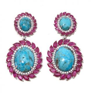 Rarities Fine Jewelry with Carol Brodie Turquoise, Ruby & White Zircon Ste   7888444