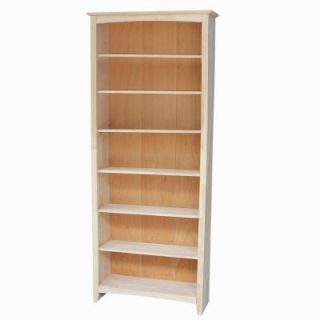International Concepts Brooklyn 7 Shelf Bookcase in Unfinished Wood SH 3228A