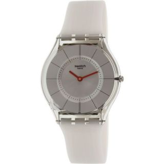 Swatch Womens Skin SFM129 Grey Rubber Swiss Quartz Watch   16693775