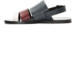Pierre Hardy Grey, Burgundy & Cream Slingback Sandals
