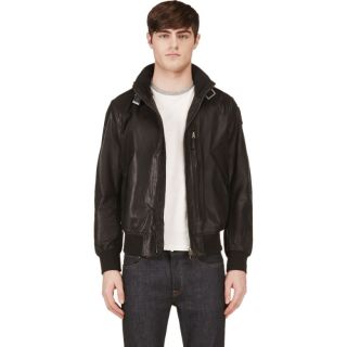 Parajumpers Black Leather Passport Jacket