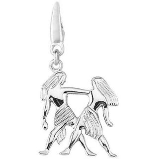 Women's Sterling Silver Gemini Clip On Charm