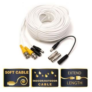 Q SEE 50 ft. Video and Power BNC Male Cable with 2 Female Connector QS50B