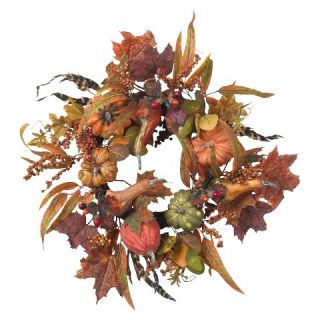 Nearly Natural 24” Pumpkin & Berry Wreath