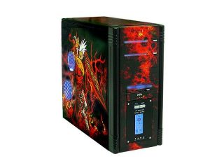 DYNAPOWER USA Hachiman CS HM41602.1266 Black/ Red SECC Steel ATX Mid Tower Computer Case 450W ATX12V 2.01 for AMD and Intel system including LGA775 Power Supply