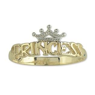 Disney   Princess With Tiara Ring in 10k Yellow Gold. Size 3