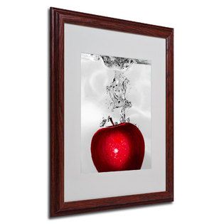 Trademark Fine Art  Roderick Stevens Red Apple Splash Framed Matted