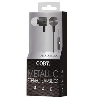 Coby Metal Stereo Earbuds with Built in Mic CVE 106 BLK Black   TVs
