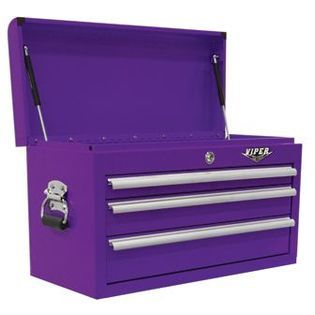 Viper Tool Storage  26 3 Drawer 18G Steel Top Chest, Purple