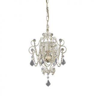Elise Single Light Chandelier in Antique White and Clear Crystal   8121251