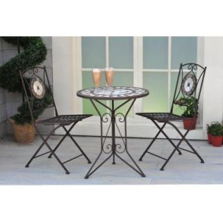 Sunjoy Santiago 3 Piece Slate Top Patio Bistro Set L BS407SST