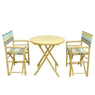 ZEW Inc Bamboo 3 Piece Dinning Set