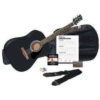 Silvertone SD3000 Acoustic Guitar Package, Black